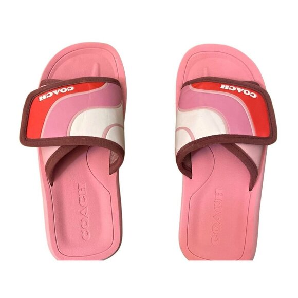 Coach Paxton Color-block (Pink/Brown) Sport Slides Size 8, Sporty Athleisure - Picture 4 of 4